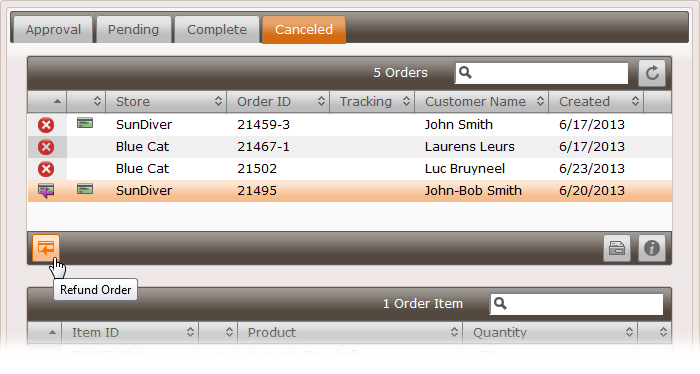 Apogee StoreFront online payment refund order