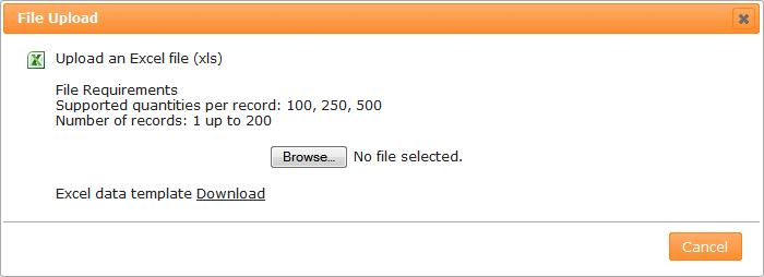 Apogee StoreFront variable data excel file upload
