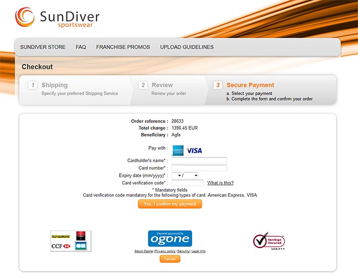 Ogone online payment integration in the Apogee StoreFront web-to-print solution