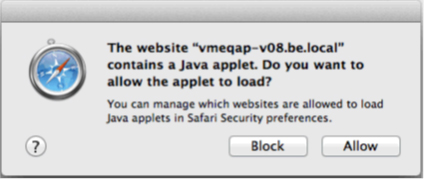 Safari - Allow Java applet to run