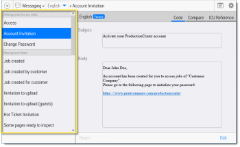 Message Configuration